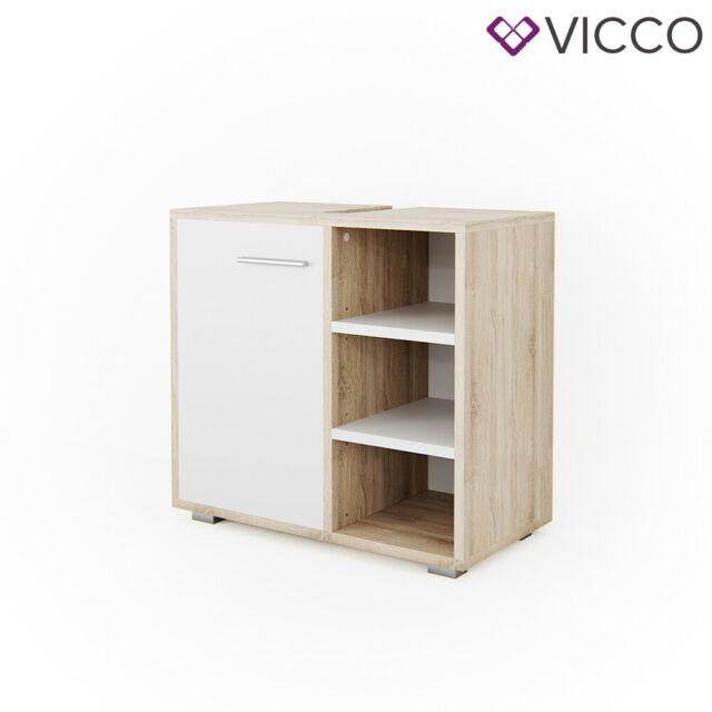 Vicco Mobile sottolavabo per bagno Aquis, Bianco/Sonoma, 79 x 64 cm :  : Casa e cucina
