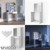 Vicco Toeletta Dekos Tavolo da trucco Specchiera Toilette LED Bianco