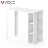 VICCO Tavolino bar NOEL Bancone da bar Bianco Nero Vani 120 x 105,6 x 60 cm