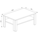 Vicco Tavolino da divano Tavolino da salotto cemento bianco con ripiano Tavolino