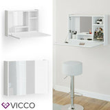 Vicco Toeletta da trucco Evie bianco incl. Specchio Toeletta da trucco da parete