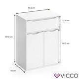 Vicco Scaffale per il bucato Ruben bianco Cesto del bucato Cassettone Guardaroba