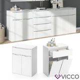 Vicco Scaffale per il bucato Ruben bianco Cesto del bucato Cassettone Guardaroba