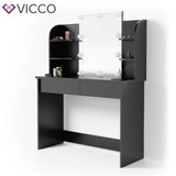 Vicco Toletta da trucco Charlotte Toilette Cassettone LED Nero