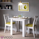 VICCO Tavolo da pranzo KARLOS 80 cm Bianco Tavolo da sala da pranzo