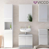 VICCO Armadio per bagno FREDDY Lucido Scaffale per bagno Scaffale alto Bagno