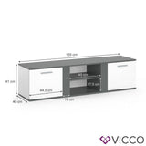 VICCO TV Credenza bassa NOVELLI 155 cm Credenza Armadio per tv Tavolino per tv