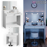 Vicco Toeletta da trucco Ruben bianco Specchio Toilette Toeletta make-up con cas