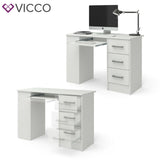 Vicco Scrivania Tavolo per ufficio Tavolo da lavoro Dallas bianco 3 cassetti