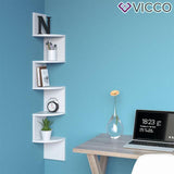 Vicco Scaffale ad angolo Snake Scaffale a parete Libreria Bianco