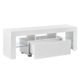 LED TV Board comò Lowboard Credenza Mensola RGB BIANCO LUCIDO