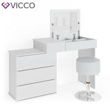 Vicco Toeletta da trucco Lotos bianco Toilette + Sbabello