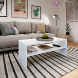 Vicco Tavolino da salotto Gabriel Tavolino scaffale 100 cm Bianco