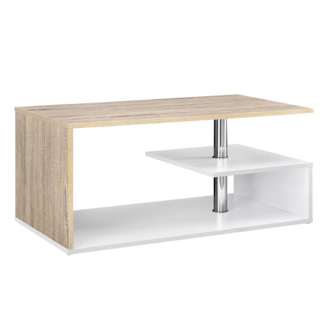 Tavolino Bianco/Quercia Tavolino d'appoggio tavolo