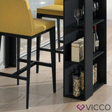 VICCO Tavolino bar Bancone da bar Bianco Nero Vani 120 x 105,6 x 60 cm