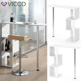 VICCO Tavolino bar ROSS Bianco Bancone da bar con due sgabelli