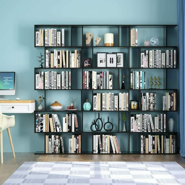 Libreria design moderna 5 ripiani scaffale soggiorno studio