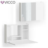 Vicco Toeletta da trucco Evie bianco incl. Specchio Toeletta da trucco da parete