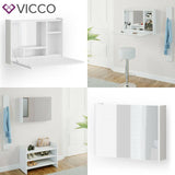 Vicco Toeletta da trucco Evie bianco incl. Specchio Toeletta da trucco da parete