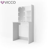 Vicco Toeletta Dekos Tavolo da trucco Specchiera Toilette LED Bianco