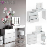 Vicco Toeletta da trucco Lotos bianco Toilette + Sbabello