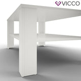 Vicco Tavolino da divano Tavolino da salotto bianco con ripiano Tavolino divano