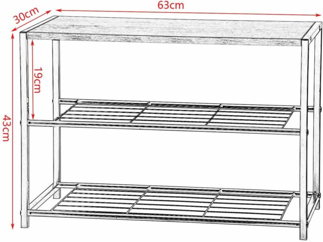 Scarpiera da Ingresso Panca Scarpiera a 2 Ripiani per 6 Scarpe con Sed –  Vicco