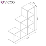 Vicco Mobiletto scala divisorio 6 scomparti conservazione 105 cm Cemento