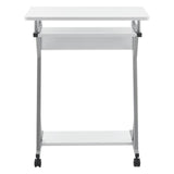 Scrivania Bianco Rollbar Tavolo Computer da Ufficio 60x40x75cm