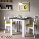 VICCO Tavolo da pranzo KARLOS 80 cm Bianco/Antracite Tavolo da sala da pranzo