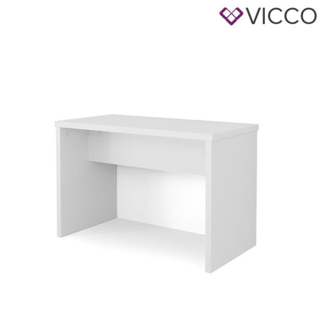 Comodino da parete Alessia in bianco + sgabello + luce LED