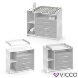 VICCO Cassettone con fasciatoio Scaffale con fasciatoio Mobile per bebè Co