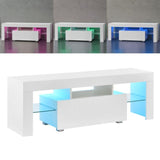 LED TV Board comò Lowboard Credenza Mensola RGB BIANCO LUCIDO