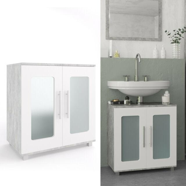 Vicco Mobile sottolavabo per bagno Kiko, Calcestruzzo/Bianco, 58 x 60 cm :  : Casa e cucina