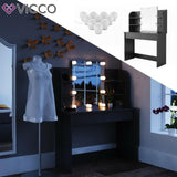 Vicco Toletta da trucco Charlotte Toilette Cassettone LED Nero