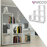 Vicco Mobiletto scala divisorio 6 scomparti conservazione 105 cm Cemento