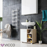 Vicco Mobile sottolavabo Perry Armadietto lavabo bagno Bianco Sonoma