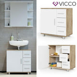 VICCO Mobile da bagno ILIAS Bagno Specchio Scaffale Credenza di base Armadio