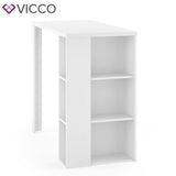 VICCO Tavolino bar NOEL Bancone da bar Bianco Nero Vani 120 x 105,6 x 60 cm