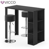 VICCO Tavolino bar NOEL Bancone da bar Bianco Nero Vani 120 x 105,6 x 60 cm