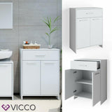 VICCO Armadietto da bagno KIKO 80 x 60 cm bianco - Armadietto a colonna Bagno