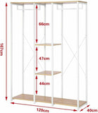 Stand Appendiabiti con Ripiani Attaccapanni MDF Acciaio Camera da Letto