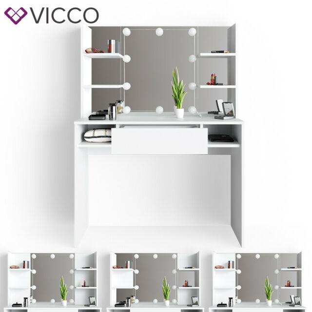 VICCO LED Toeletta da trucco DAENERYS Bianco Toilette Toeletta make-up Specchio