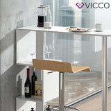 VICCO Tavolino bar ROSS Bianco Bancone da bar con due sgabelli