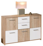 CREDENZA MODERNA MADIA KIT MOBILE BUFFET CON ANTE CASSETTI LEGNO BIANCO ROVERE