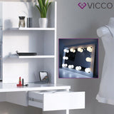 Vicco Toeletta Dekos Tavolo da trucco Specchiera Toilette LED Bianco