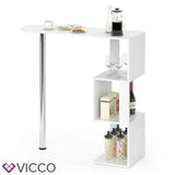 VICCO Tavolino bar ROSS Bianco Bancone da bar con due sgabelli