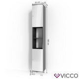 Vicco Armadio per il bagno Fynn Armadio per il bagno bianco 190cm Scaffale alto