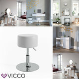 Vicco Sgabello di design Sgabello trucco Toeletta regolabile Bianco