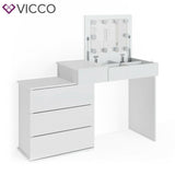 Vicco Toeletta da trucco Lotos bianco Toilette Toeletta Illuminazione a LED